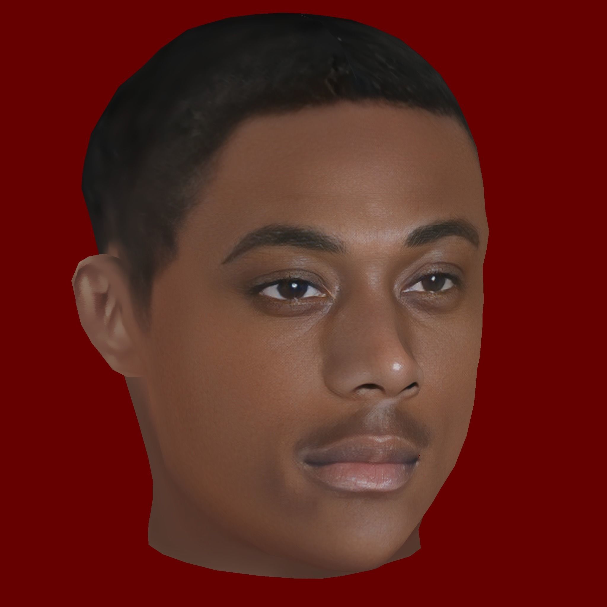 Anthony Martial Head - Low poly head for game Low-poly 3D model_6