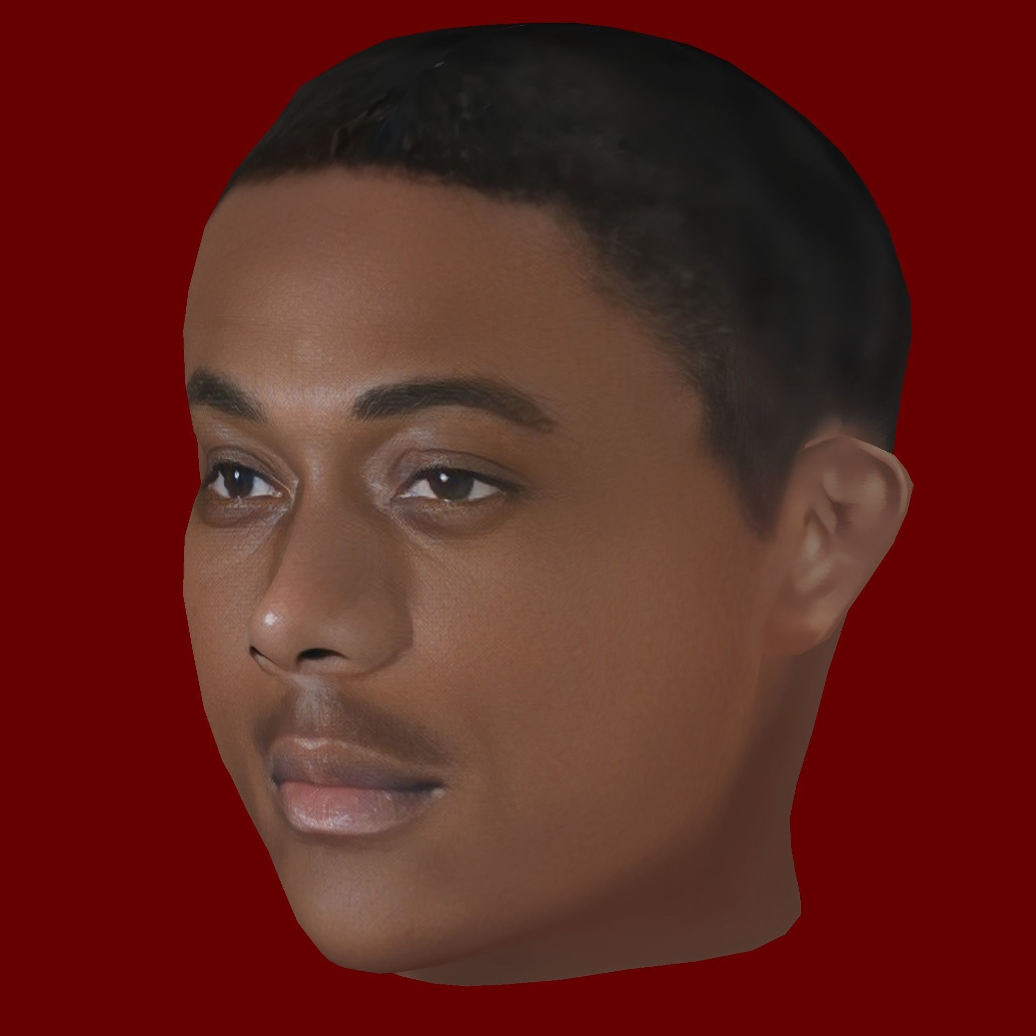 Anthony Martial Head - Low poly head for game Low-poly 3D model_1