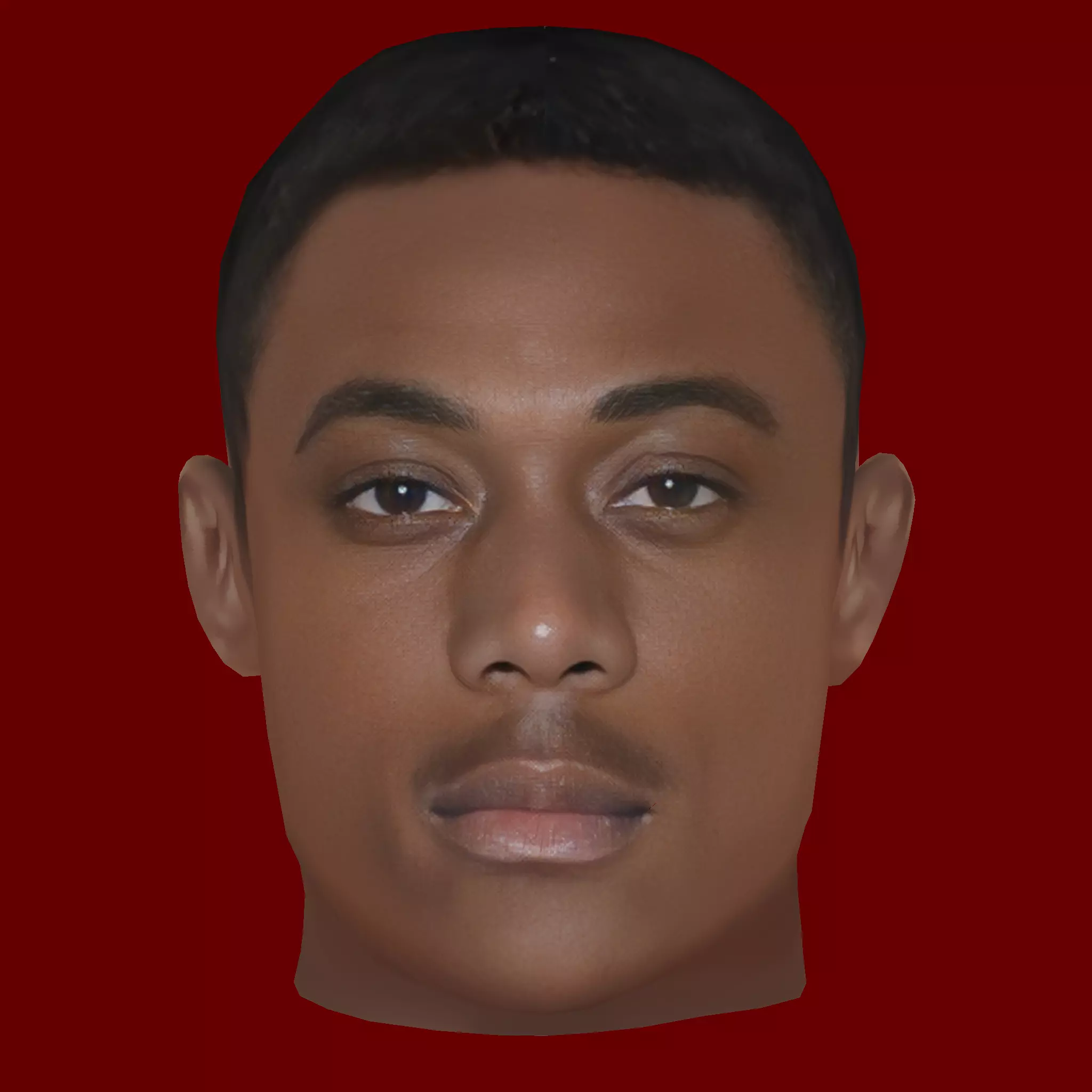 Anthony Martial Head - Low poly head for game Low-poly 3D model_0