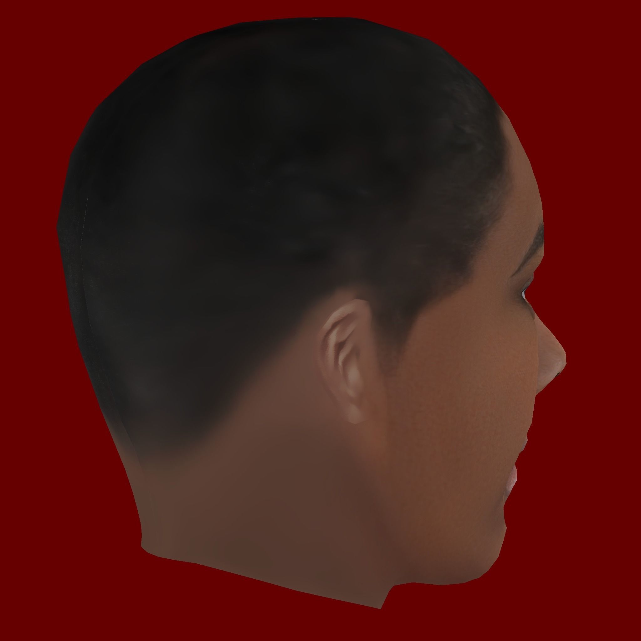 Anthony Martial Head - Low poly head for game Low-poly 3D model_4