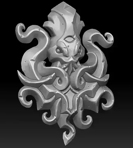 Octopus bas-relief 3d print