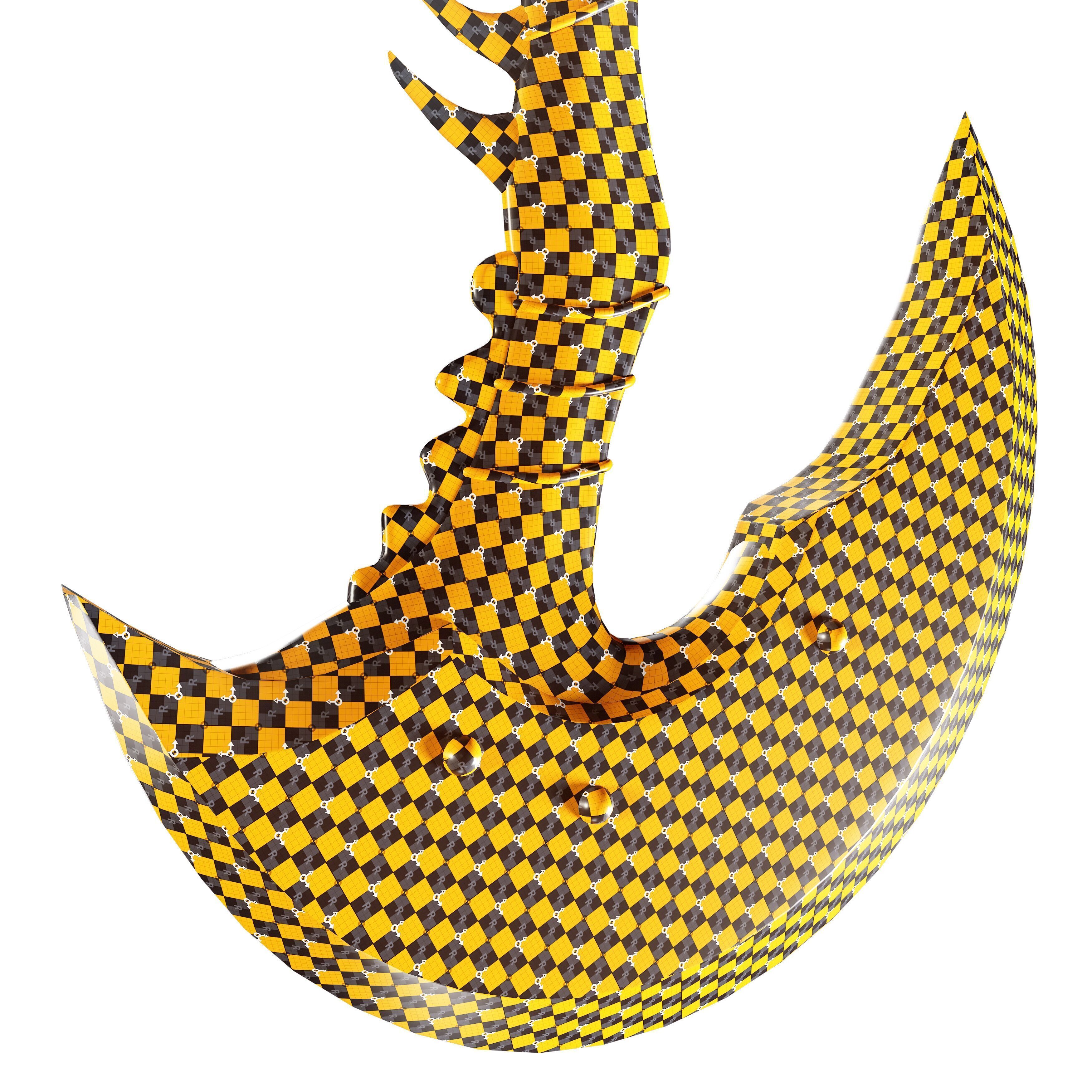 Axe and Sword Low-poly 3D model_5