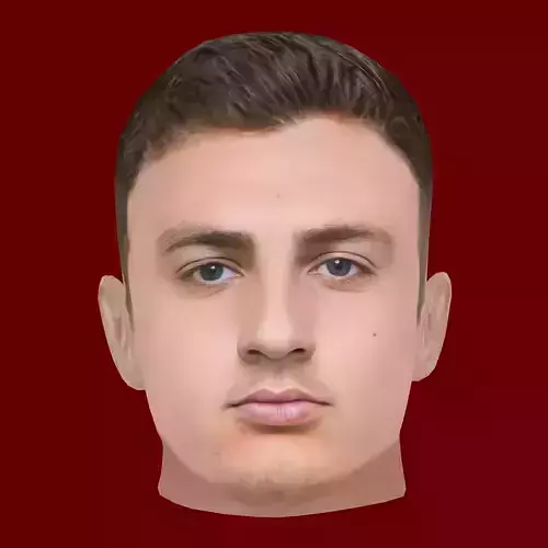 Diogo Dalot Head - Low poly head for game Low-poly 3D model