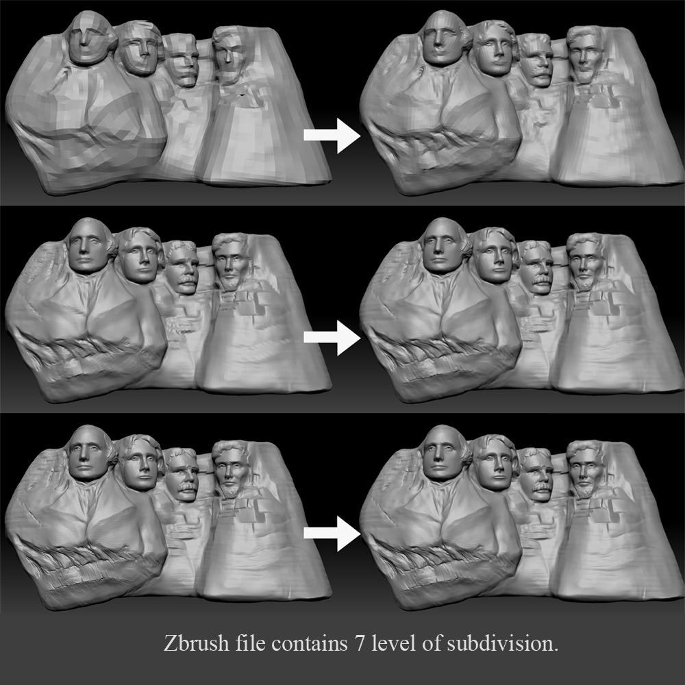 Mount Rushmore Zbrush 3D model_4