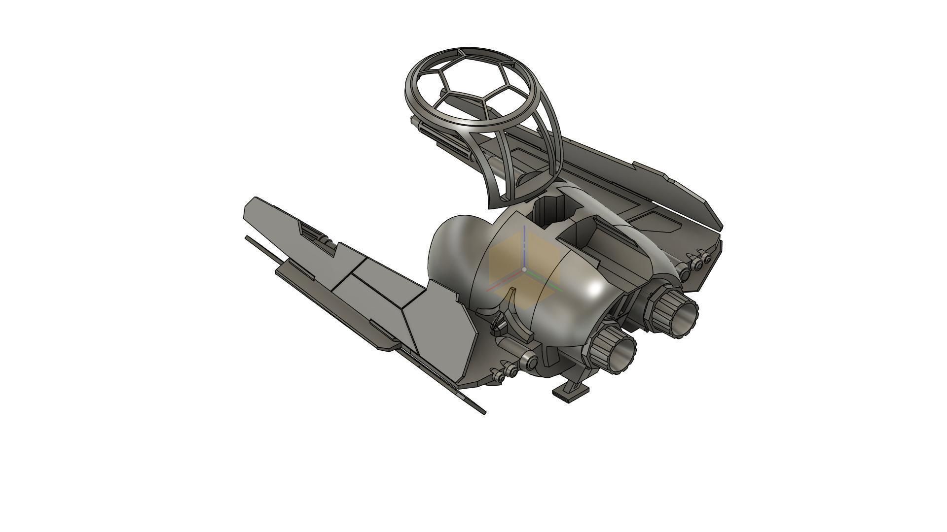 STAR WARS jedi interceptor yoda 3D print model_4