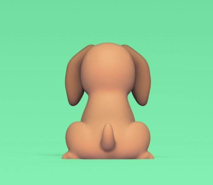 Sitting Dachshund 3D print model_4