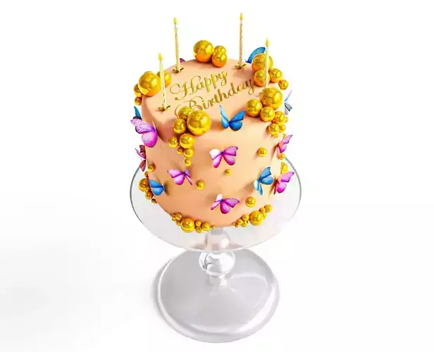 Birthday Cake with butterfly