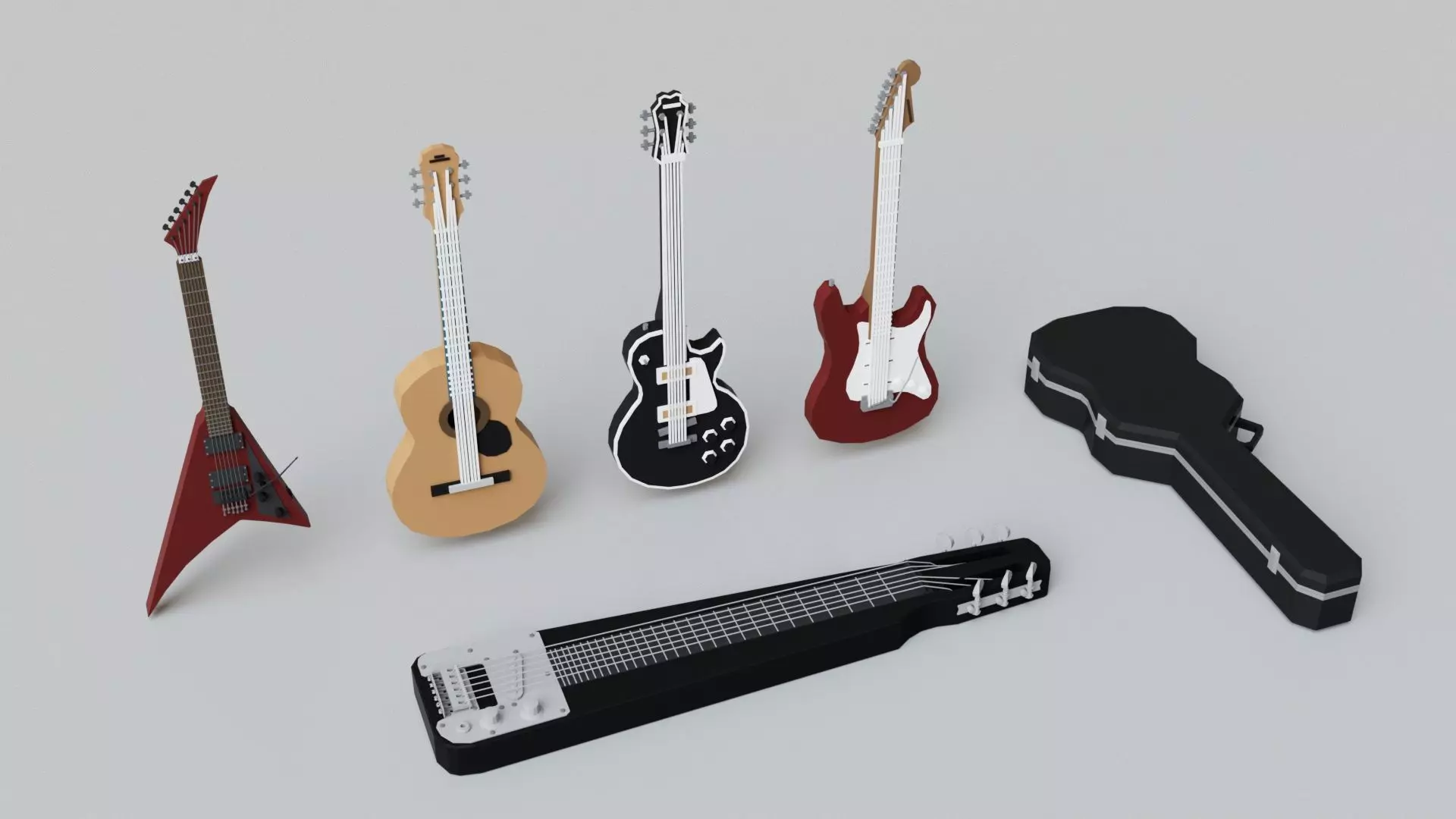 Realistic Musical Insturment Props Pack Collection Low-poly 3D model_5