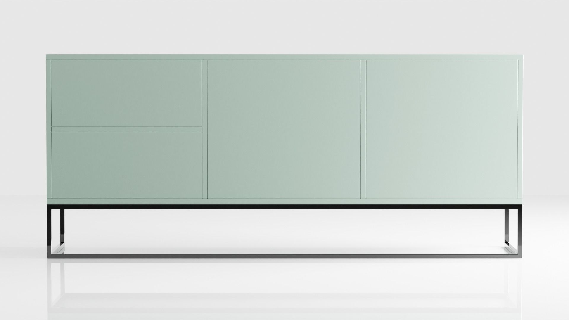 Modern Green Sideboard Low-poly 3D model_3