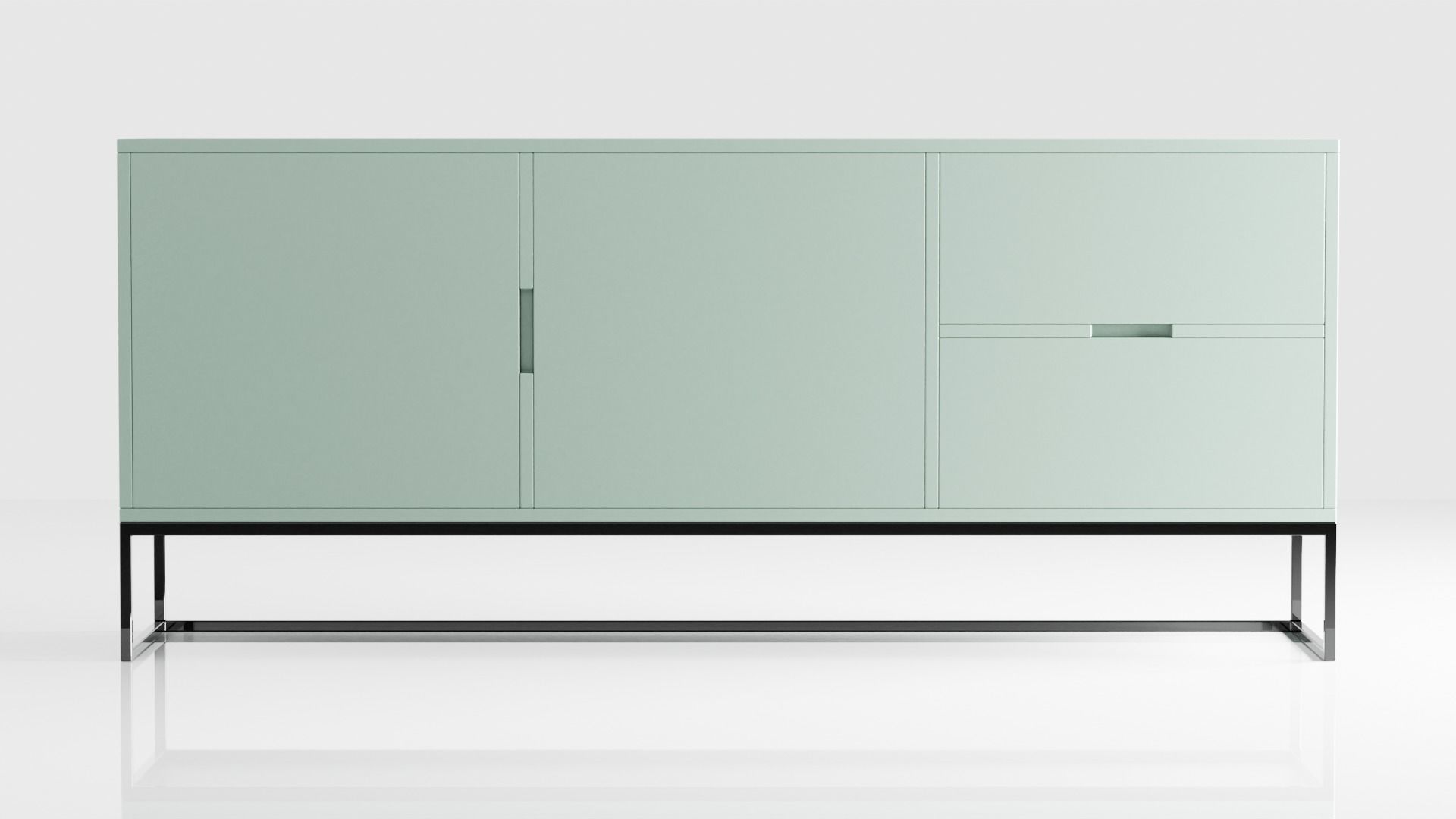Modern Green Sideboard Low-poly 3D model_1