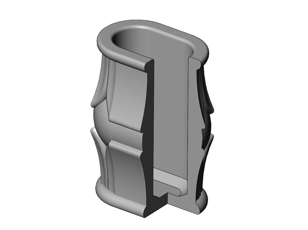 Decorative oblong lotus bead vase and urn 3D print model_8