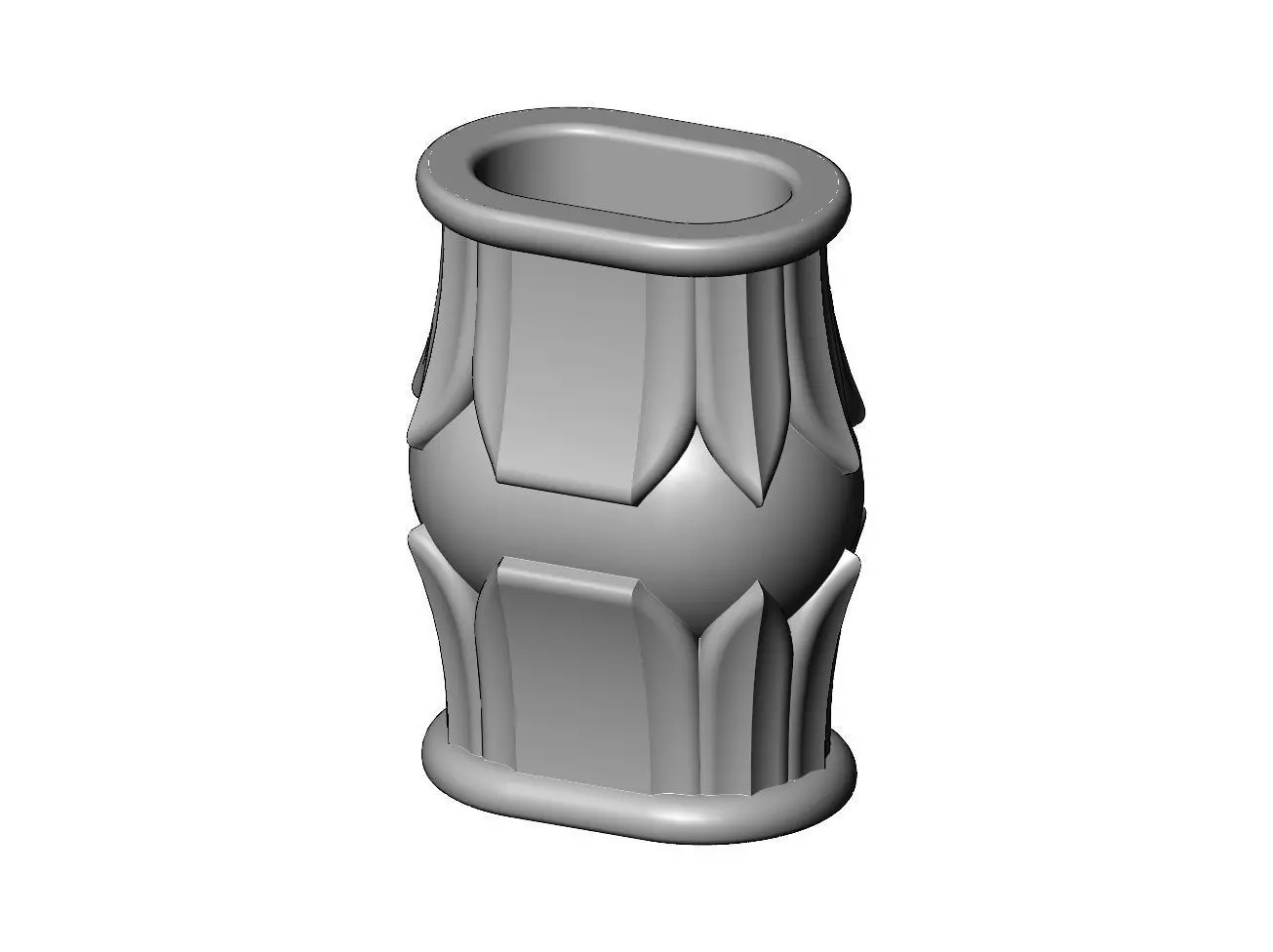 Decorative oblong lotus bead vase and urn 3D print model_0