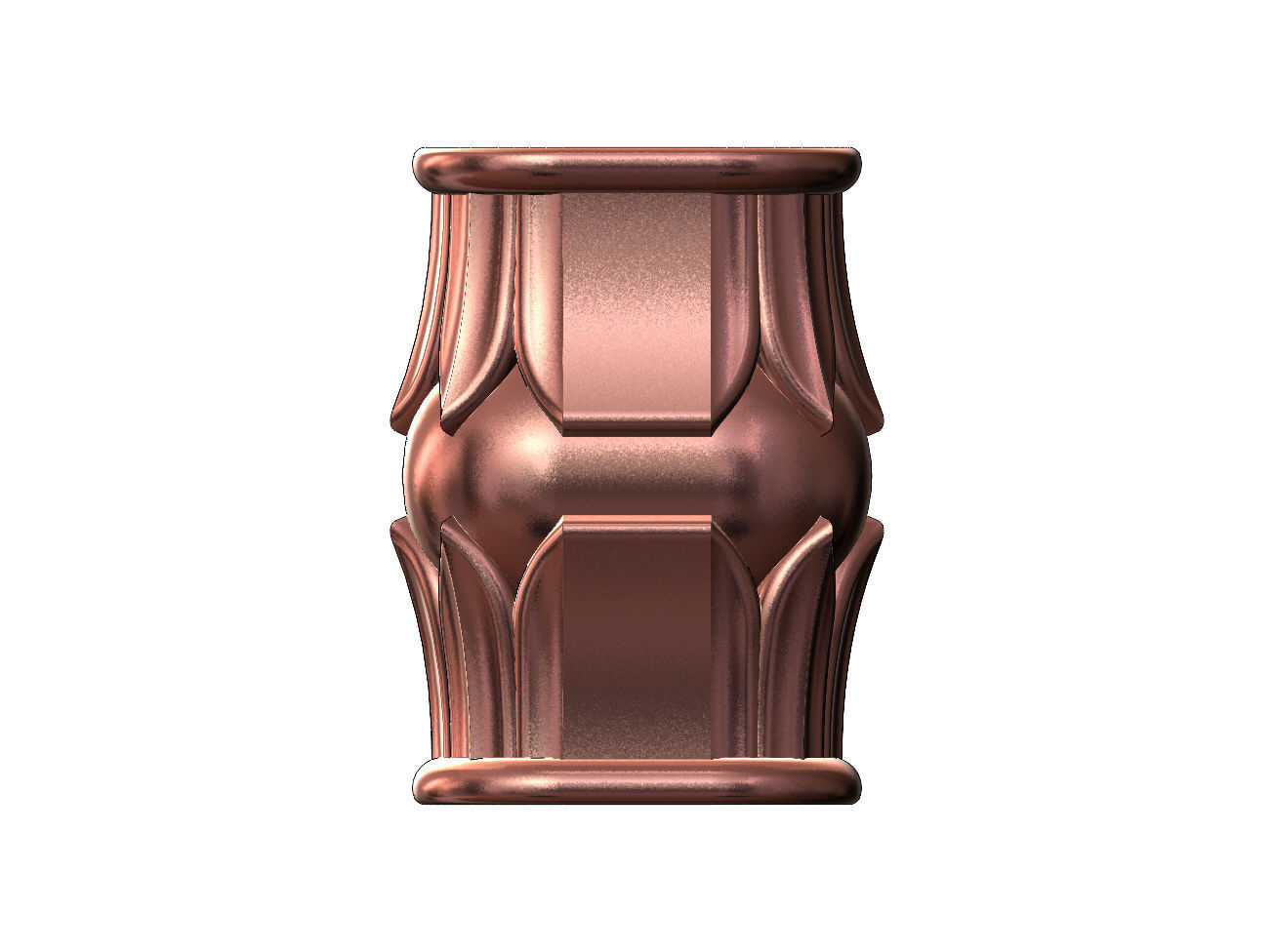 Decorative oblong lotus bead vase and urn 3D print model_16