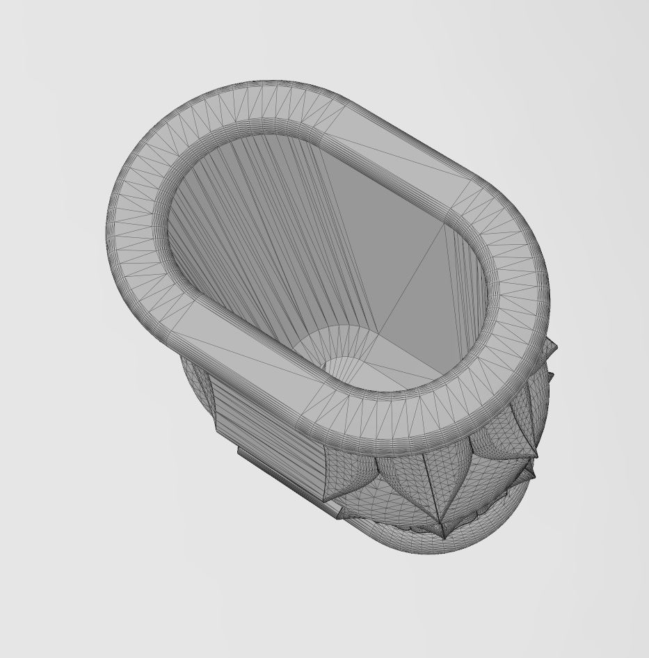 Decorative oblong lotus bead vase and urn 3D print model_14