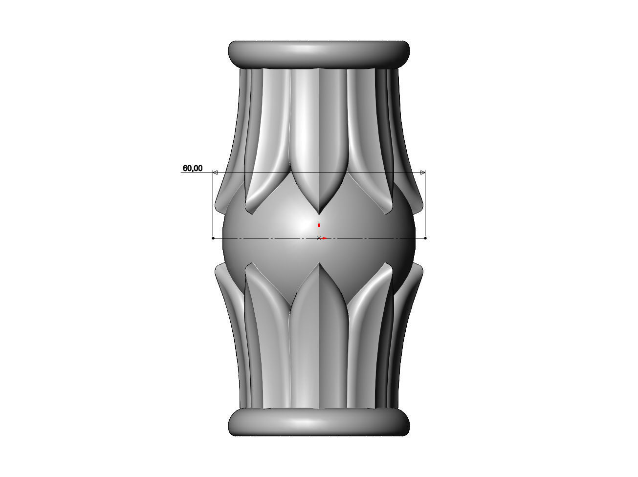 Decorative oblong lotus bead vase and urn 3D print model_7