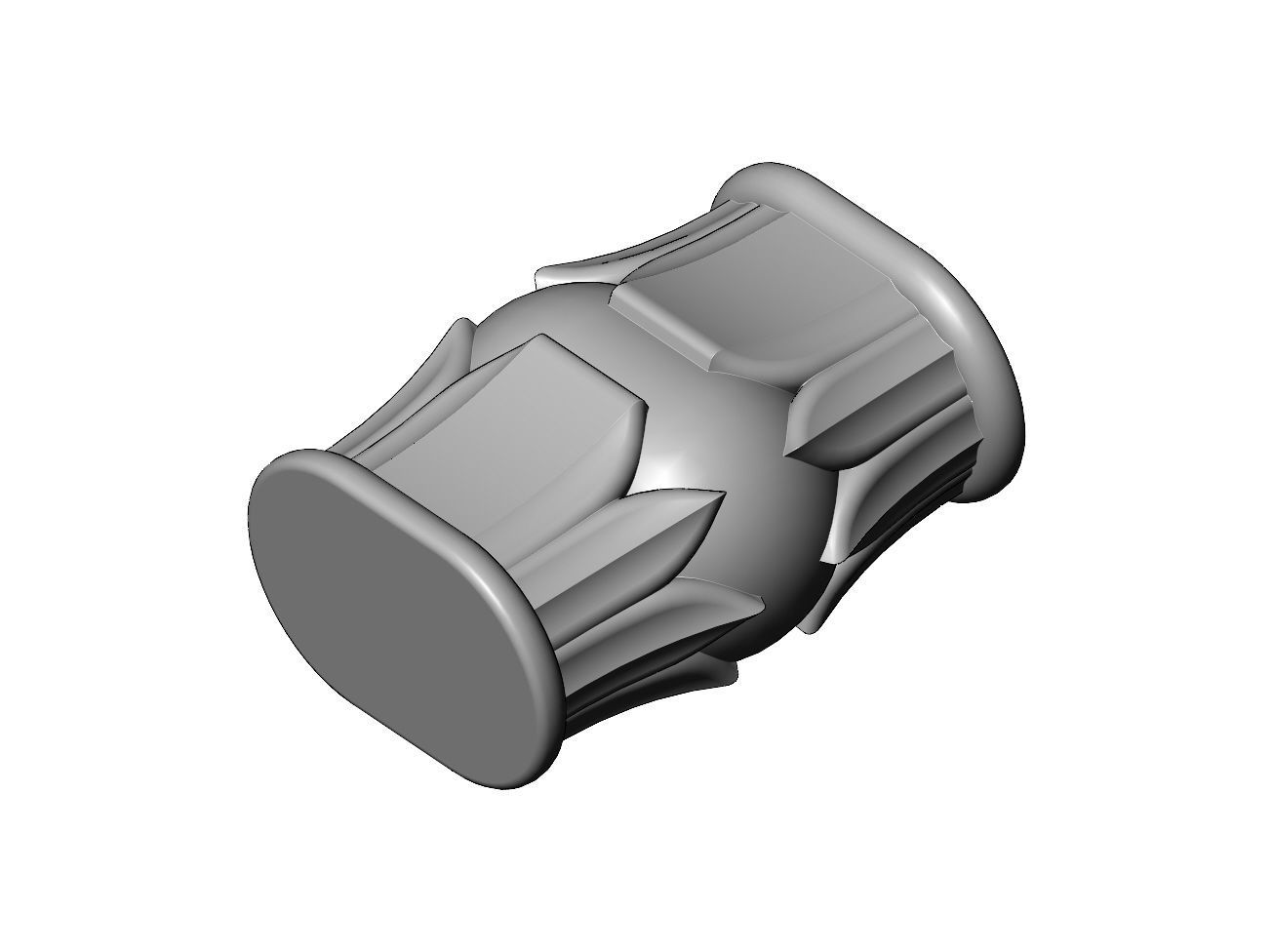 Decorative oblong lotus bead vase and urn 3D print model_5