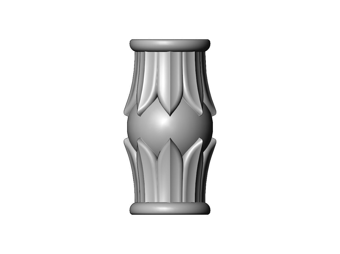 Decorative oblong lotus bead vase and urn 3D print model_2