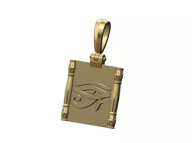 Eye of Horus lotus column sides scroll pendant charm