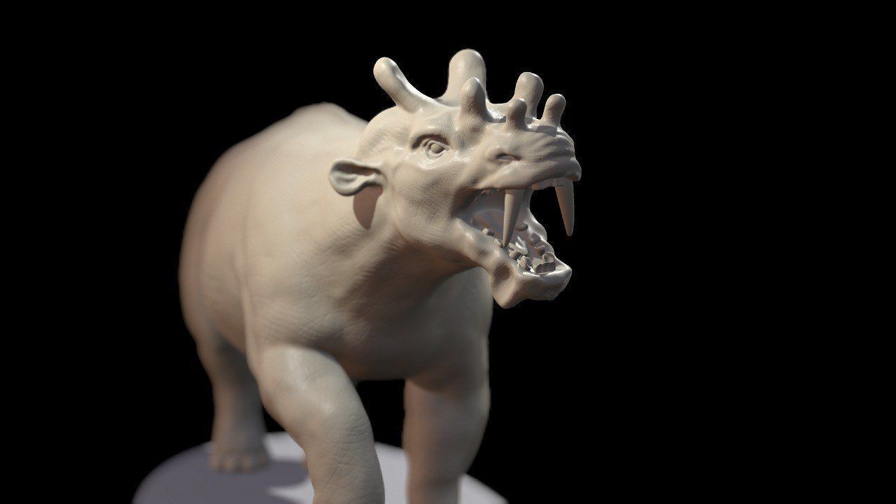 Uintatherium - prehistoric rhino 3D print model_12