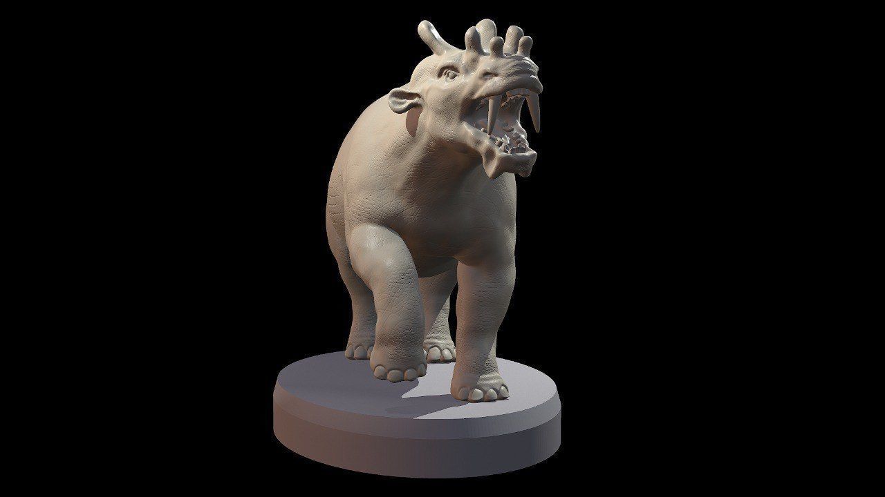 Uintatherium - prehistoric rhino 3D print model_8
