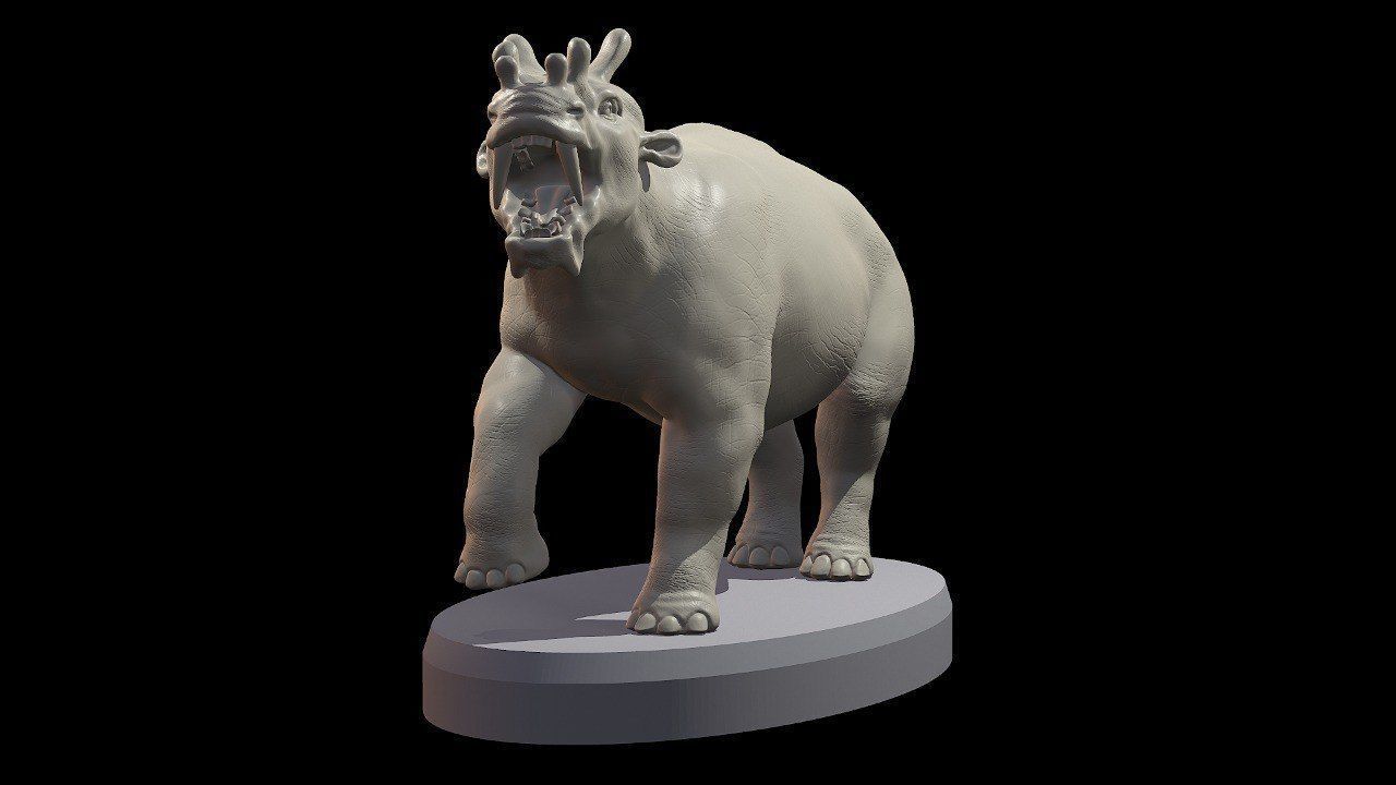 Uintatherium - prehistoric rhino 3D print model_7