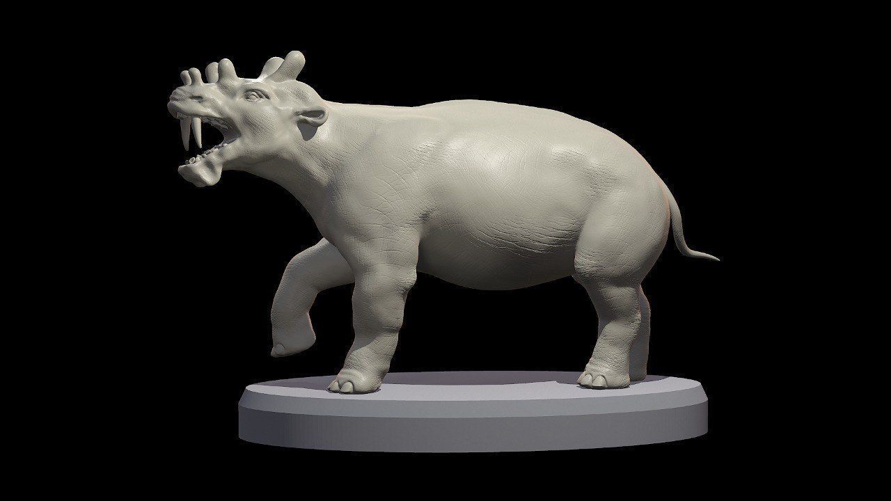 Uintatherium - prehistoric rhino 3D print model_3
