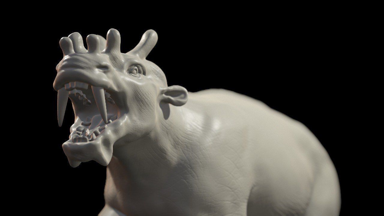 Uintatherium - prehistoric rhino 3D print model_1