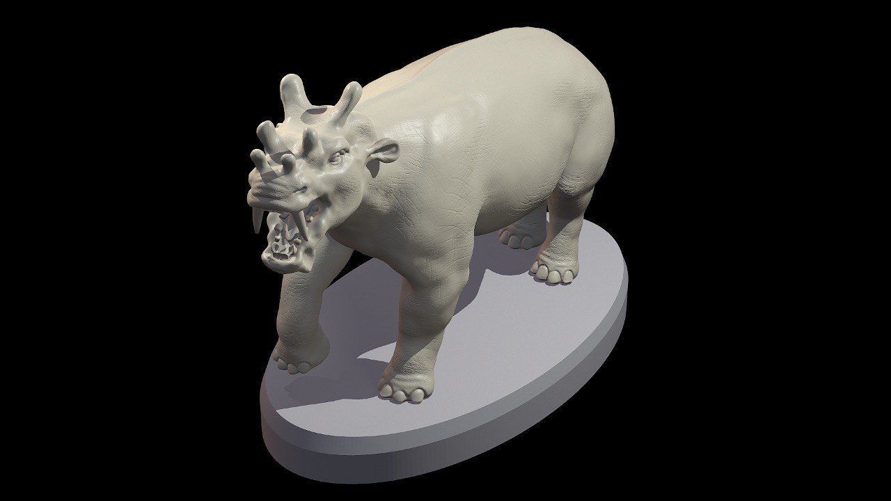 Uintatherium - prehistoric rhino 3D print model_10