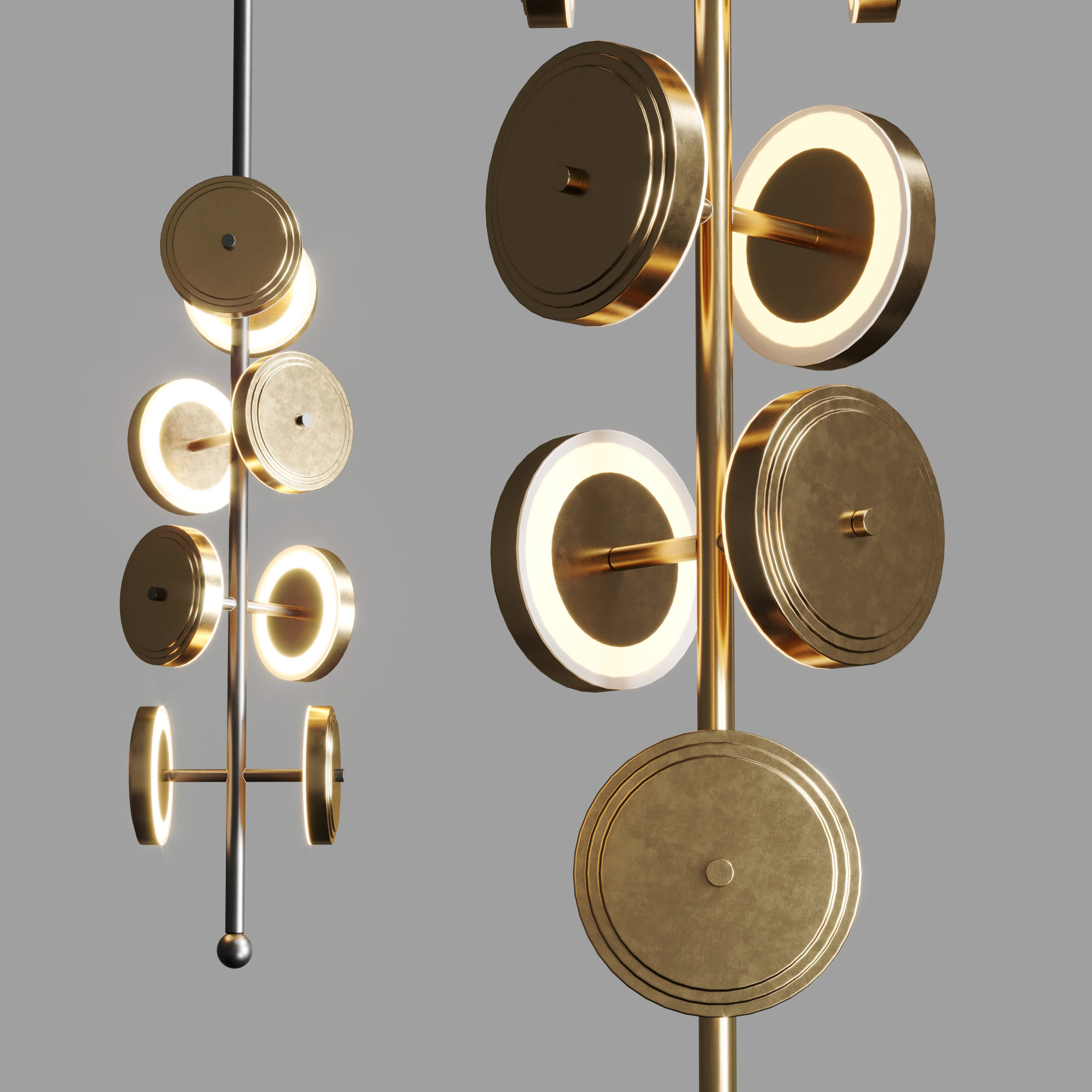 Le Royer Chandelier in Aged Brass by Larose Guyon 01 Low-poly 3D model_2