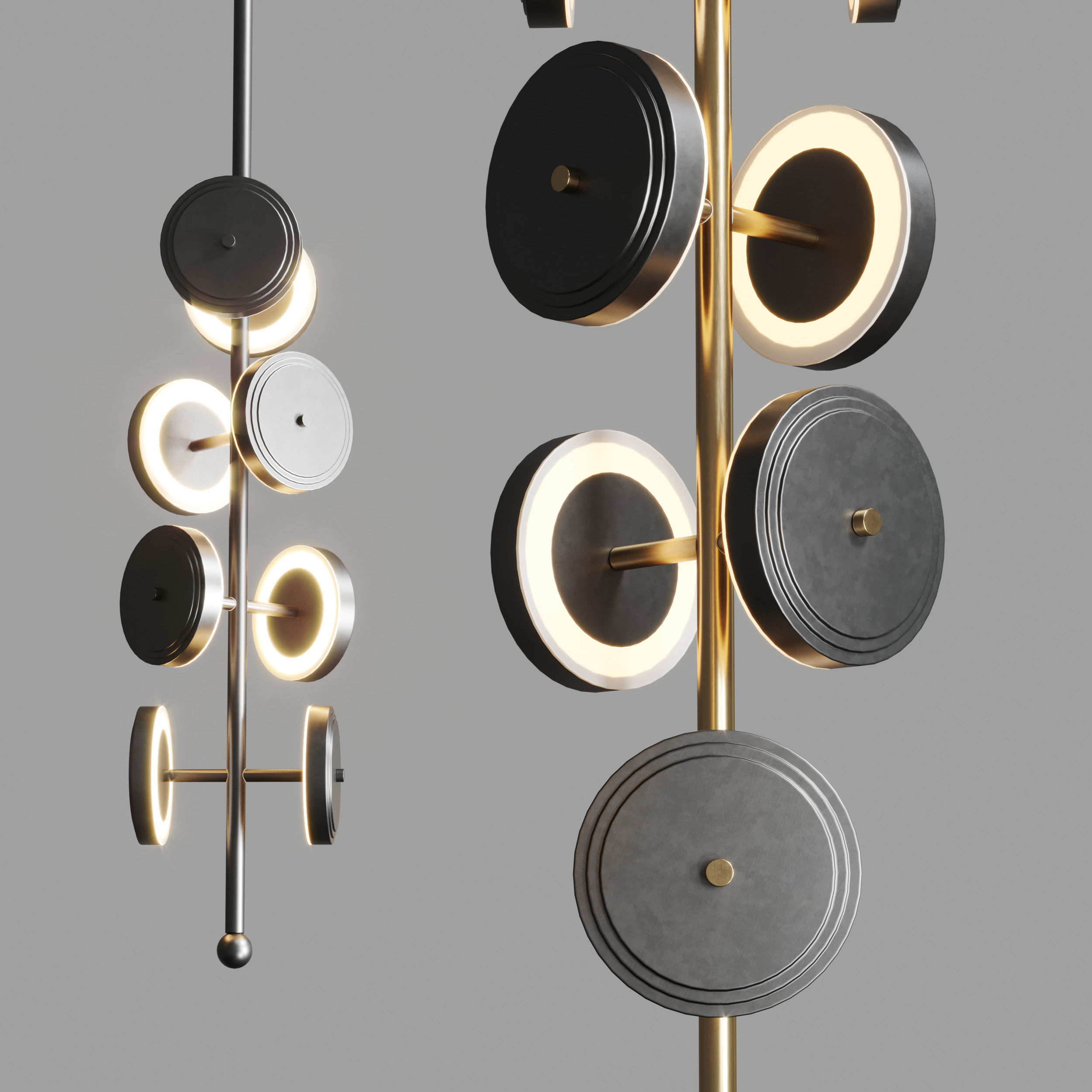 Le Royer Chandelier in Aged Brass by Larose Guyon 01 Low-poly 3D model_1