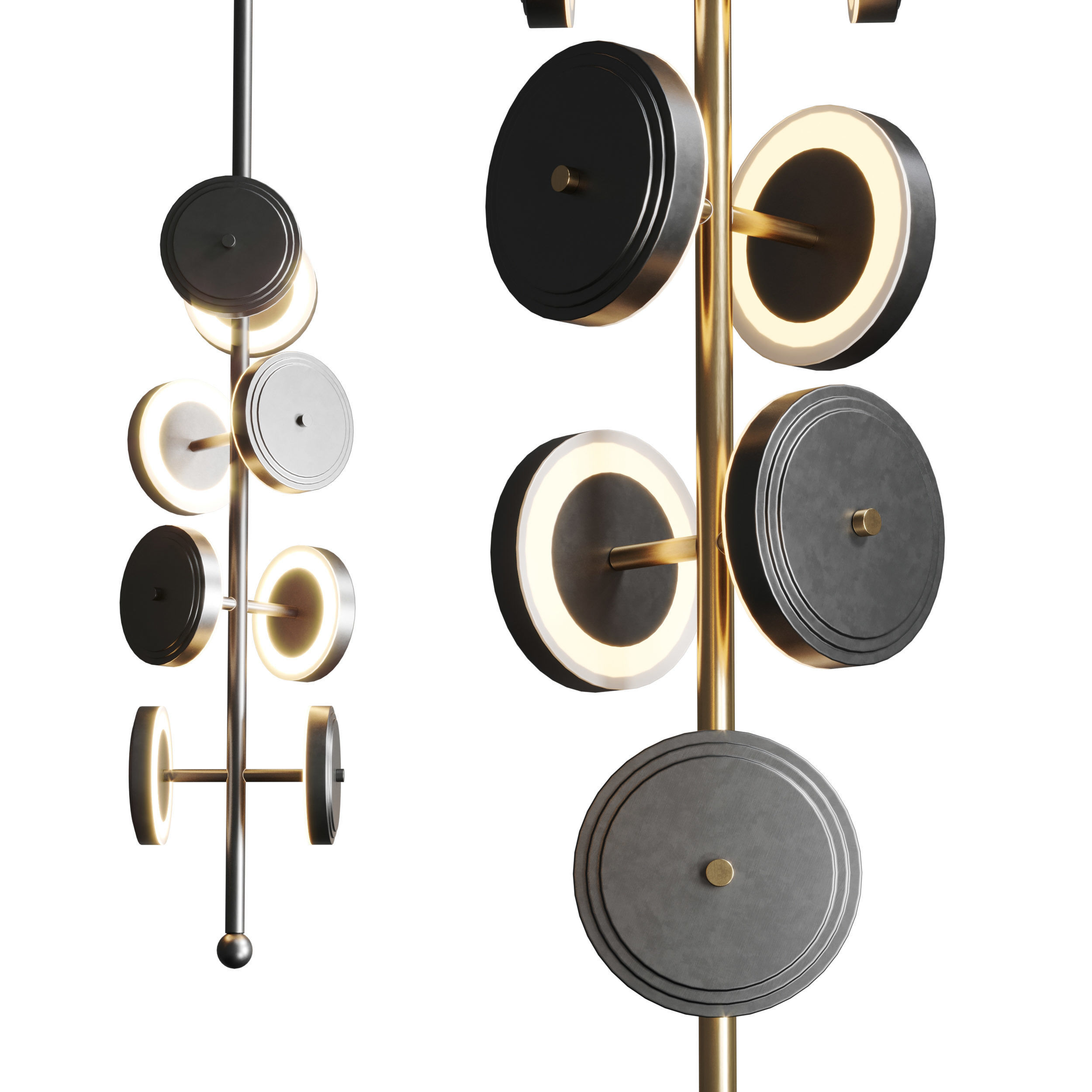 Le Royer Chandelier in Aged Brass by Larose Guyon 01 Low-poly 3D model_4