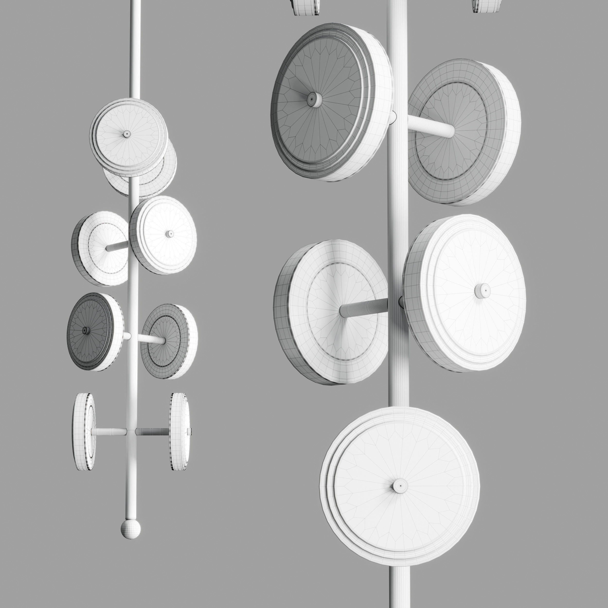 Le Royer Chandelier in Aged Brass by Larose Guyon 01 Low-poly 3D model_3