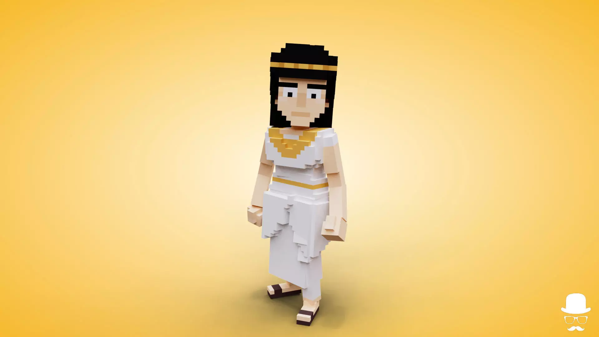 Voxel Female Slave Character - 3D Lowpoly Model Low-poly 3D model