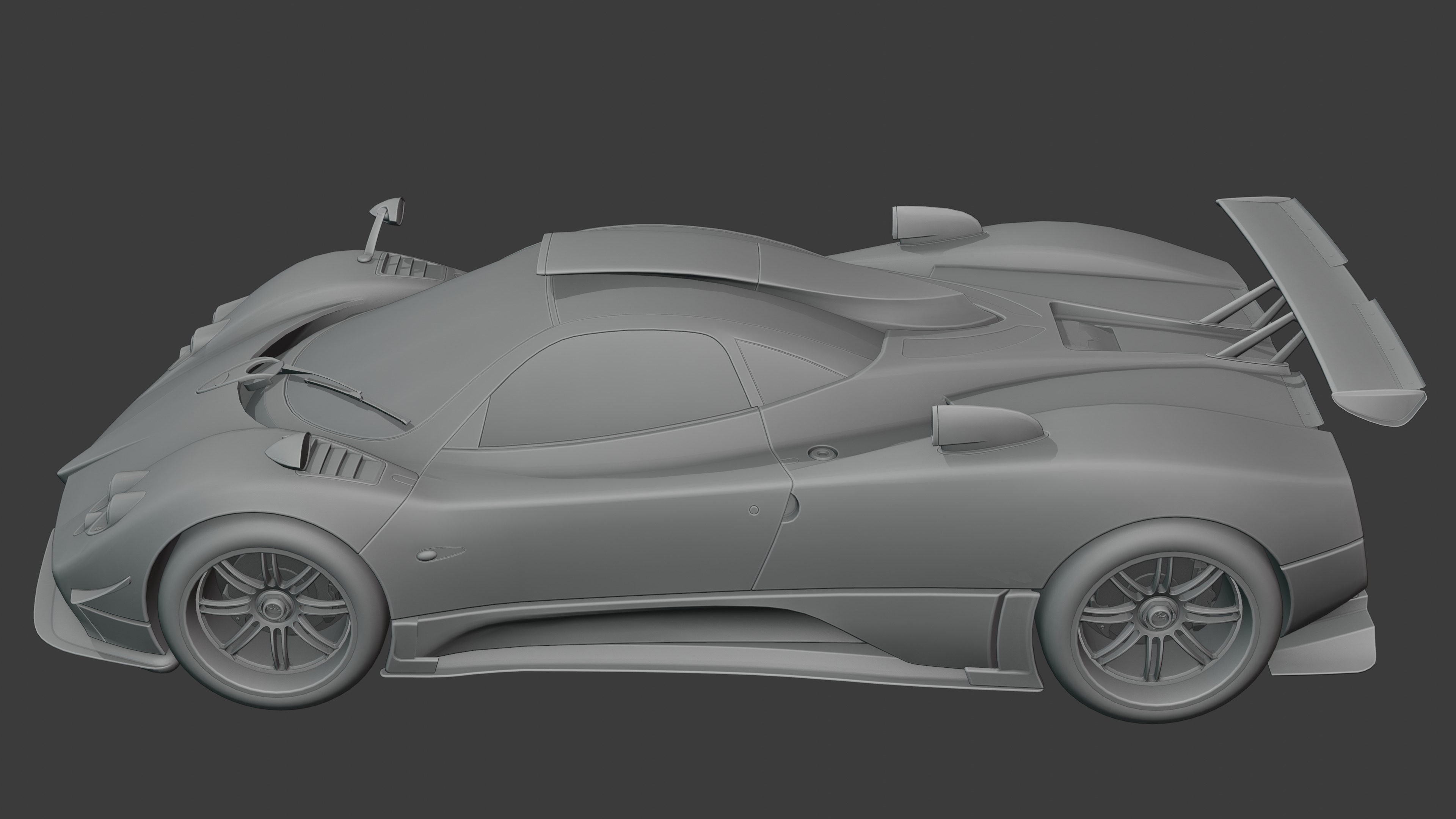 Pagani Zonda Cinque Low-poly 3D model_36