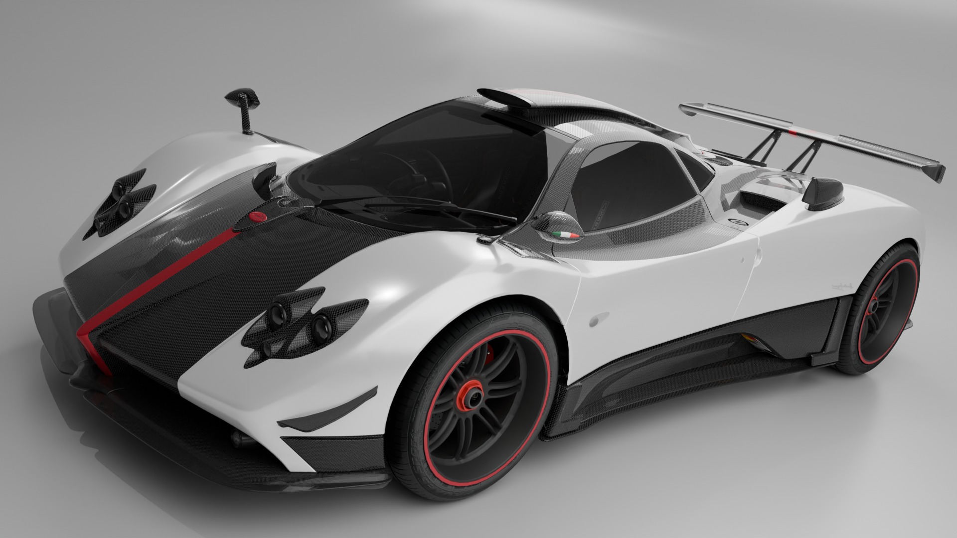 Pagani Zonda Cinque Low-poly 3D model_28