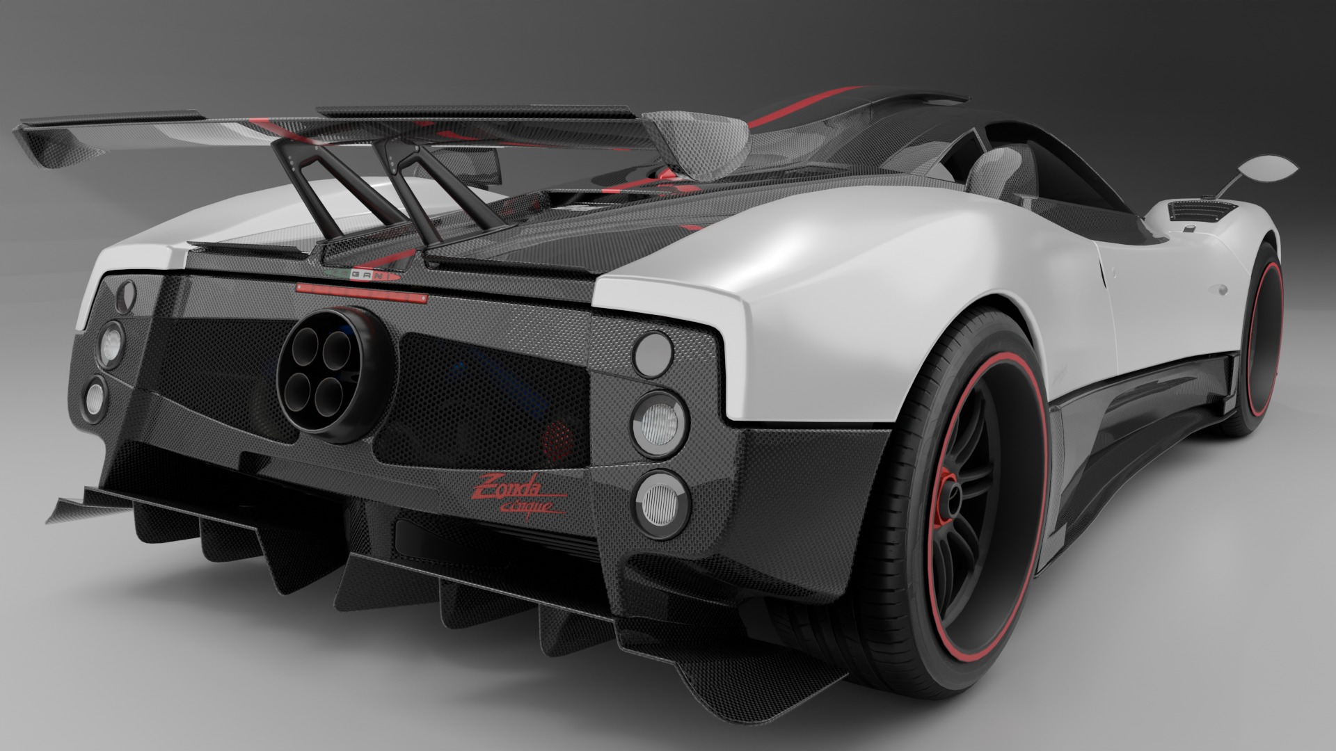 Pagani Zonda Cinque Low-poly 3D model_22