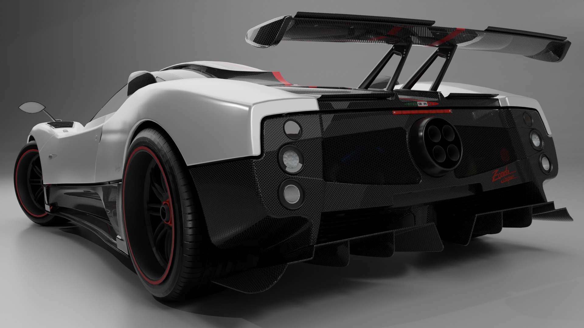 Pagani Zonda Cinque Low-poly 3D model_5