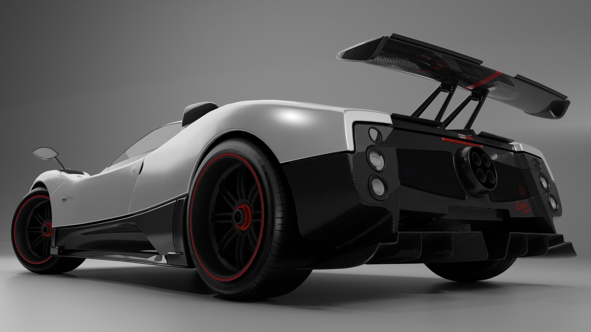 Pagani Zonda Cinque Low-poly 3D model_24