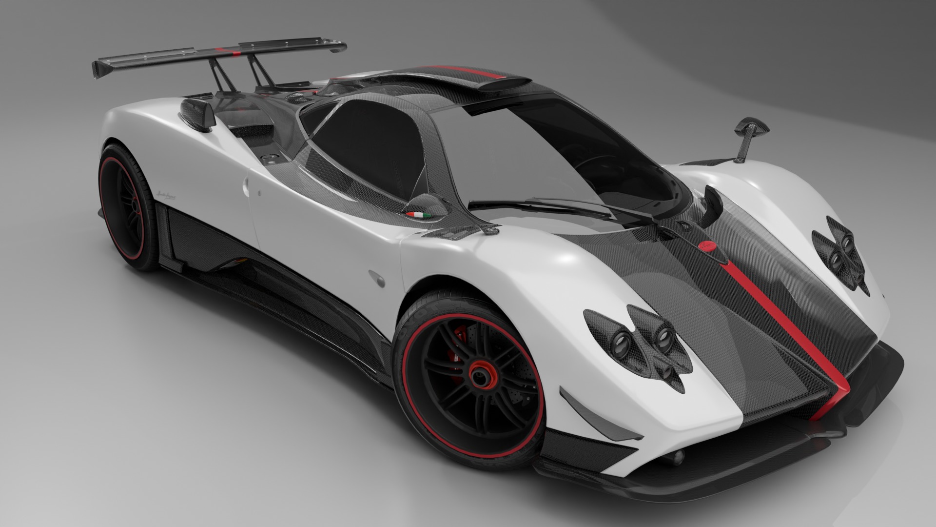 Pagani Zonda Cinque Low-poly 3D model_11