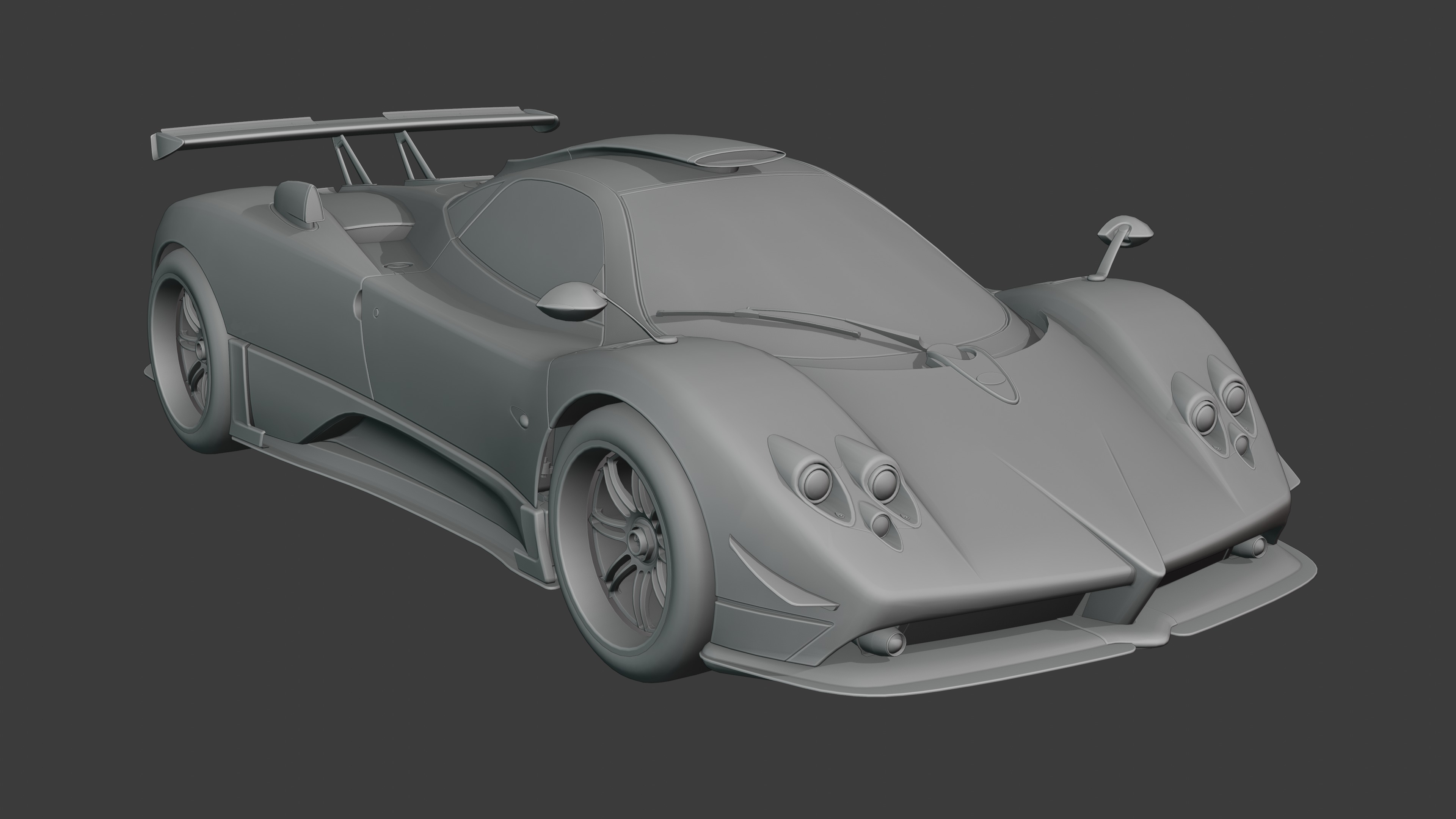 Pagani Zonda Cinque Low-poly 3D model_37