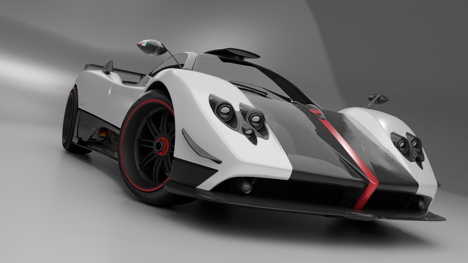 Pagani Zonda Cinque Low-poly 3D model_19