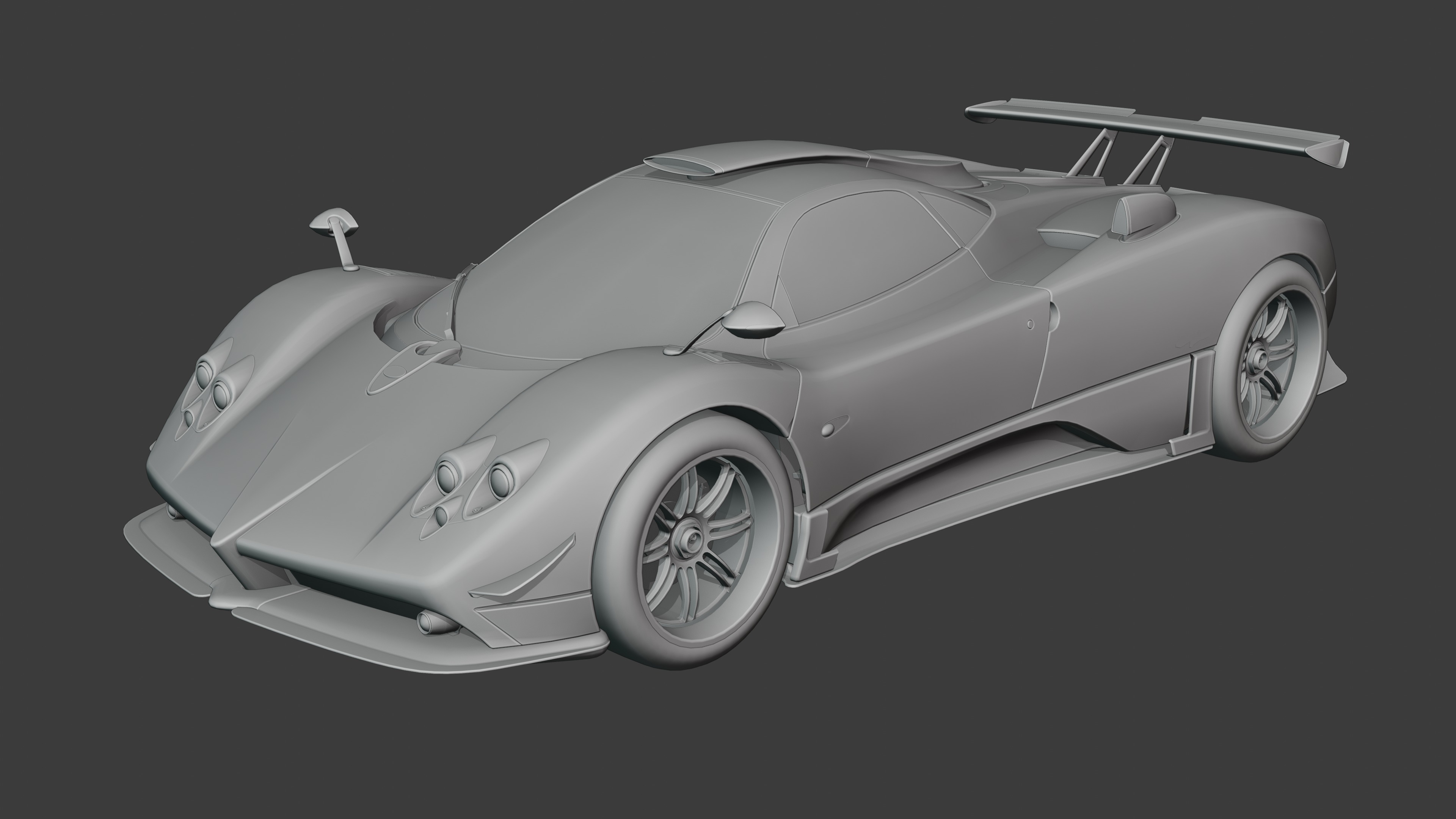 Pagani Zonda Cinque Low-poly 3D model_35