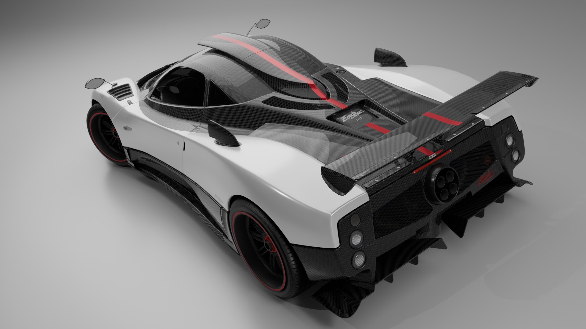 Pagani Zonda Cinque Low-poly 3D model_6