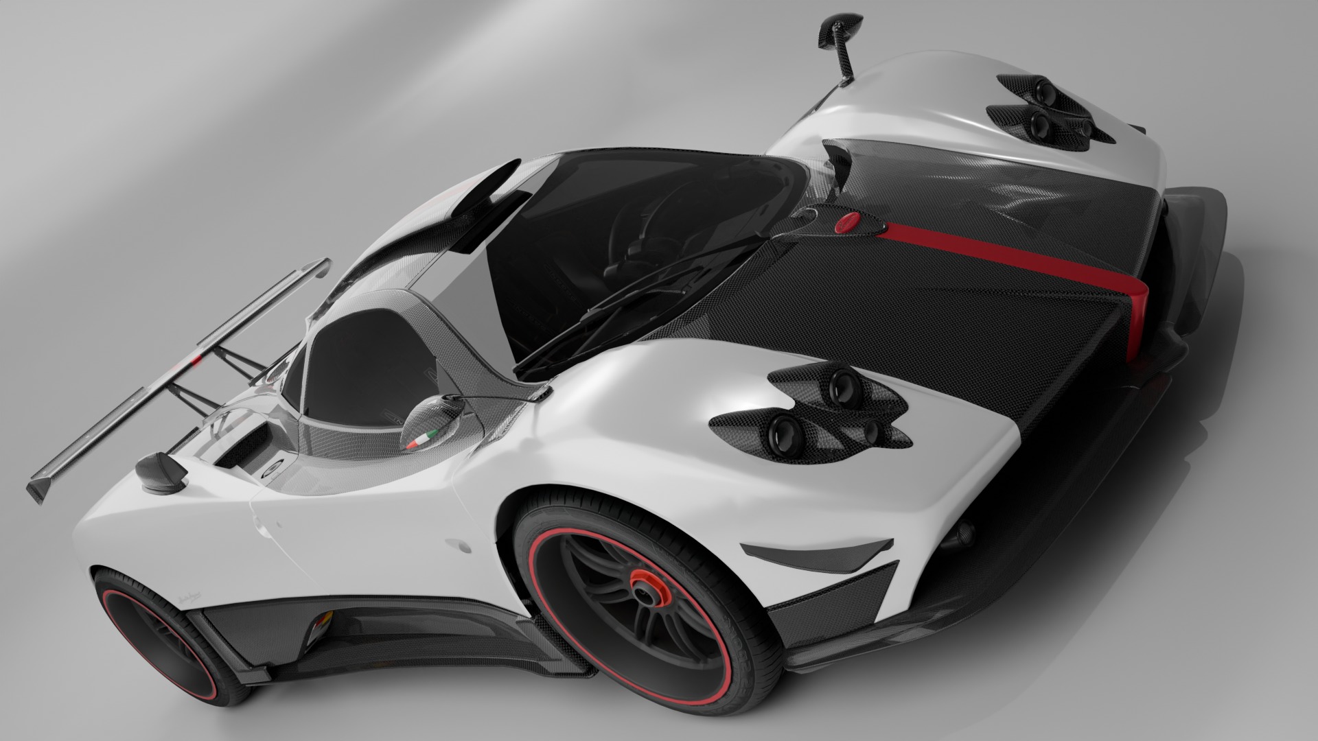 Pagani Zonda Cinque Low-poly 3D model_23