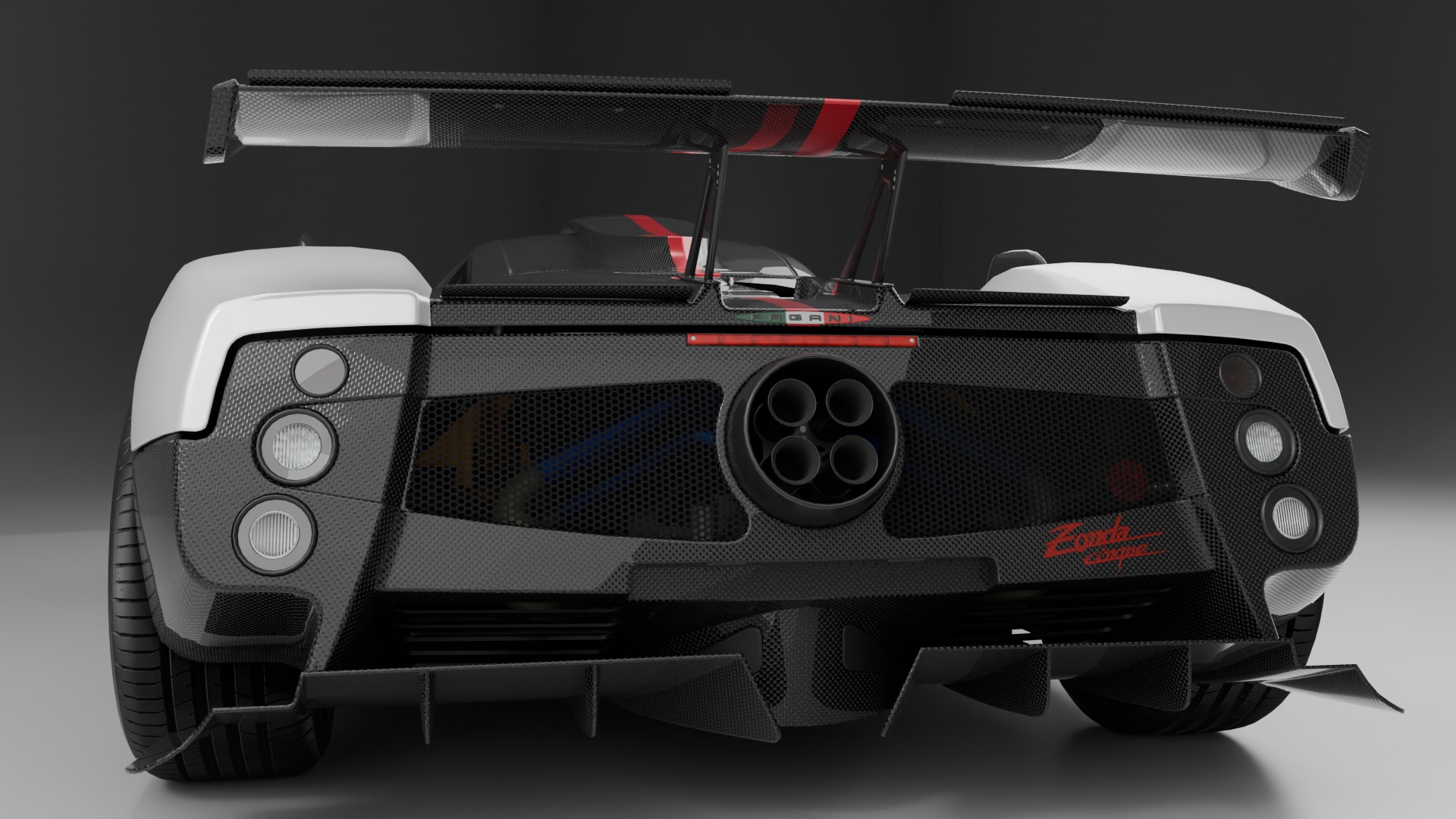 Pagani Zonda Cinque Low-poly 3D model_25