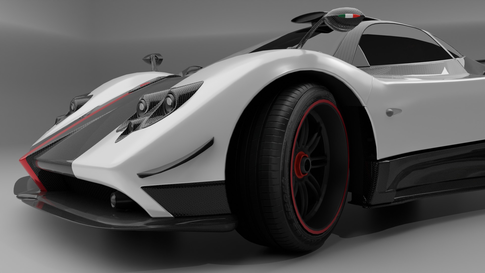 Pagani Zonda Cinque Low-poly 3D model_18