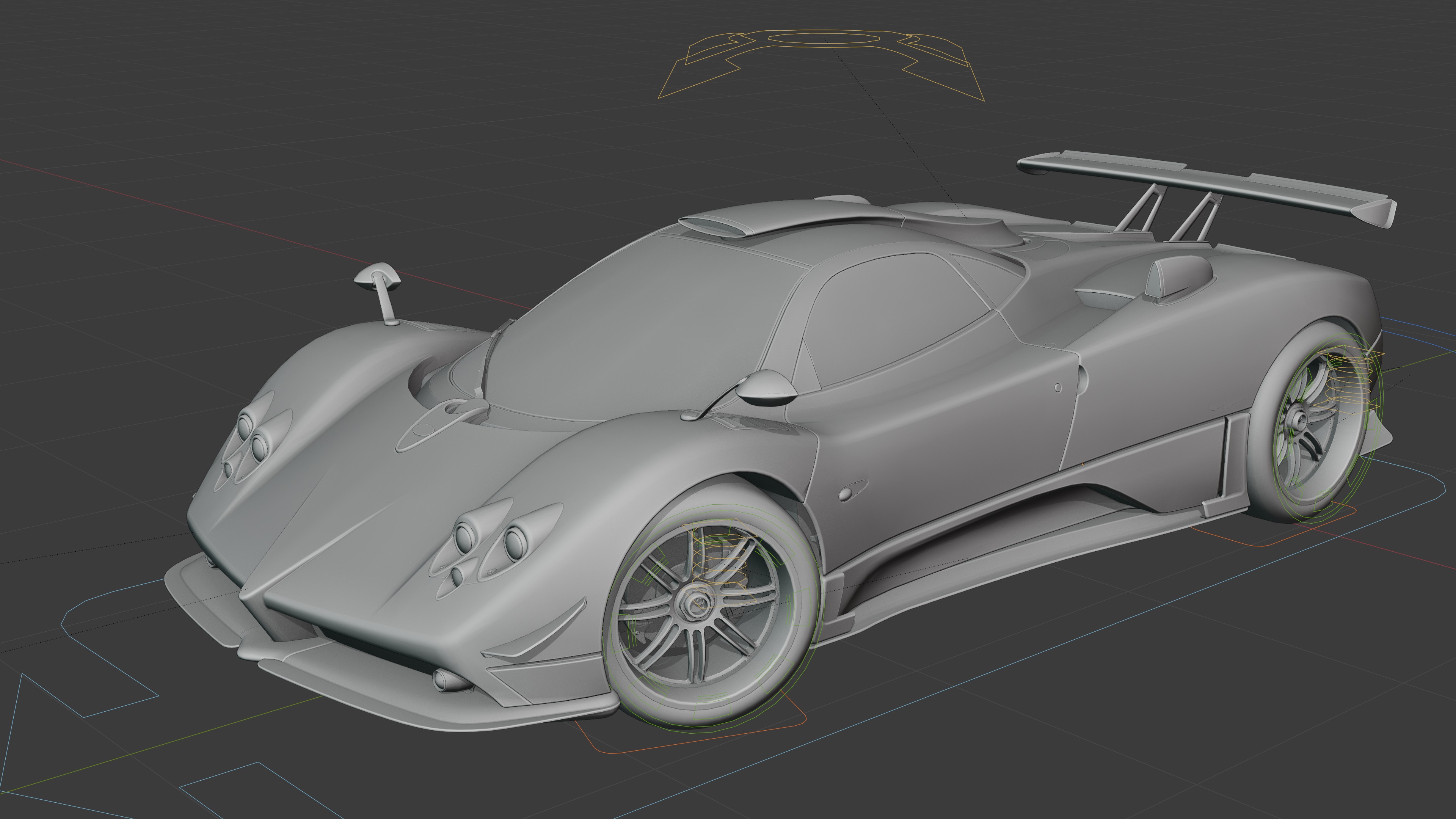 Pagani Zonda Cinque Low-poly 3D model_34