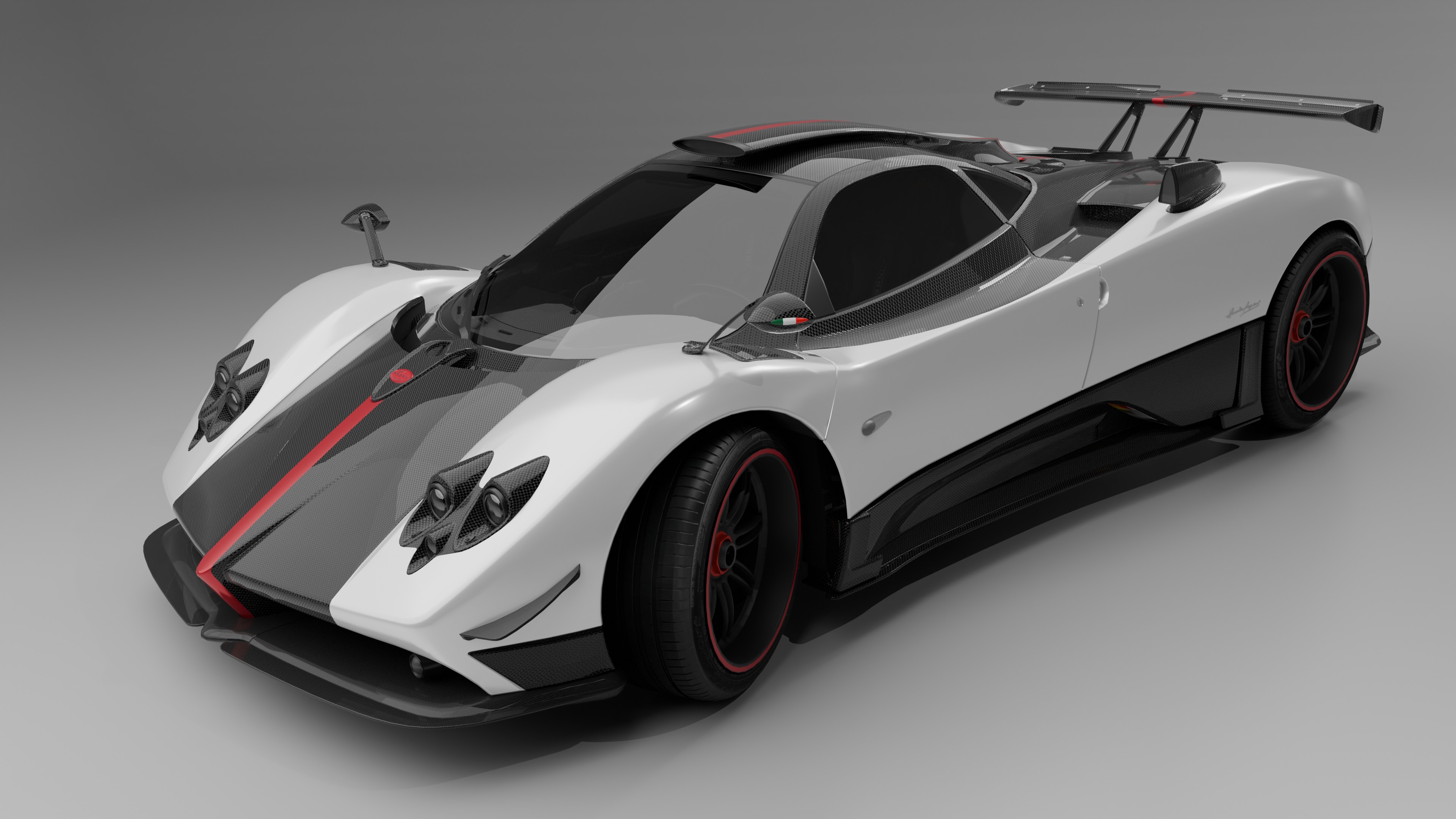 Pagani Zonda Cinque Low-poly 3D model_7