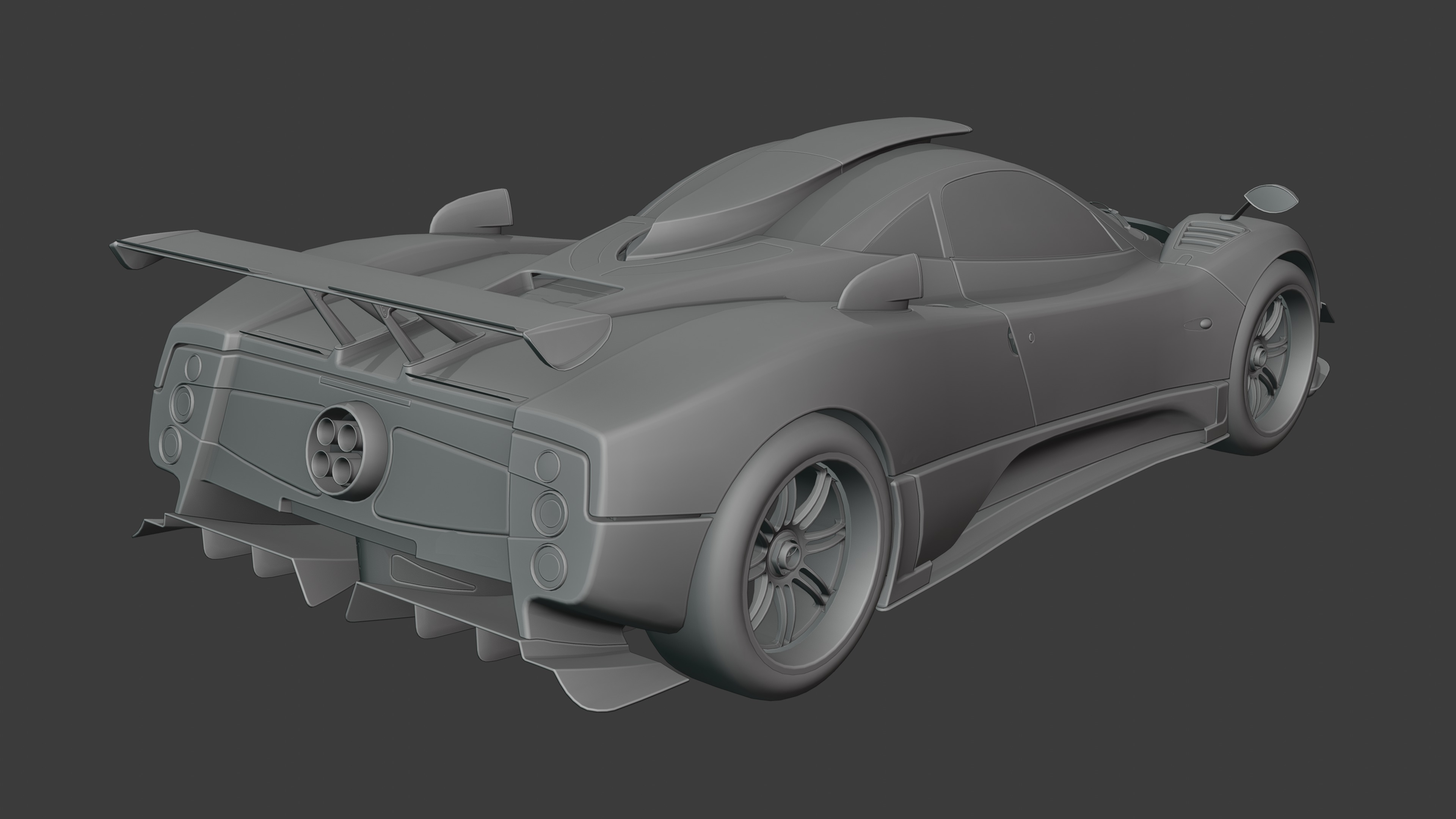 Pagani Zonda Cinque Low-poly 3D model_39