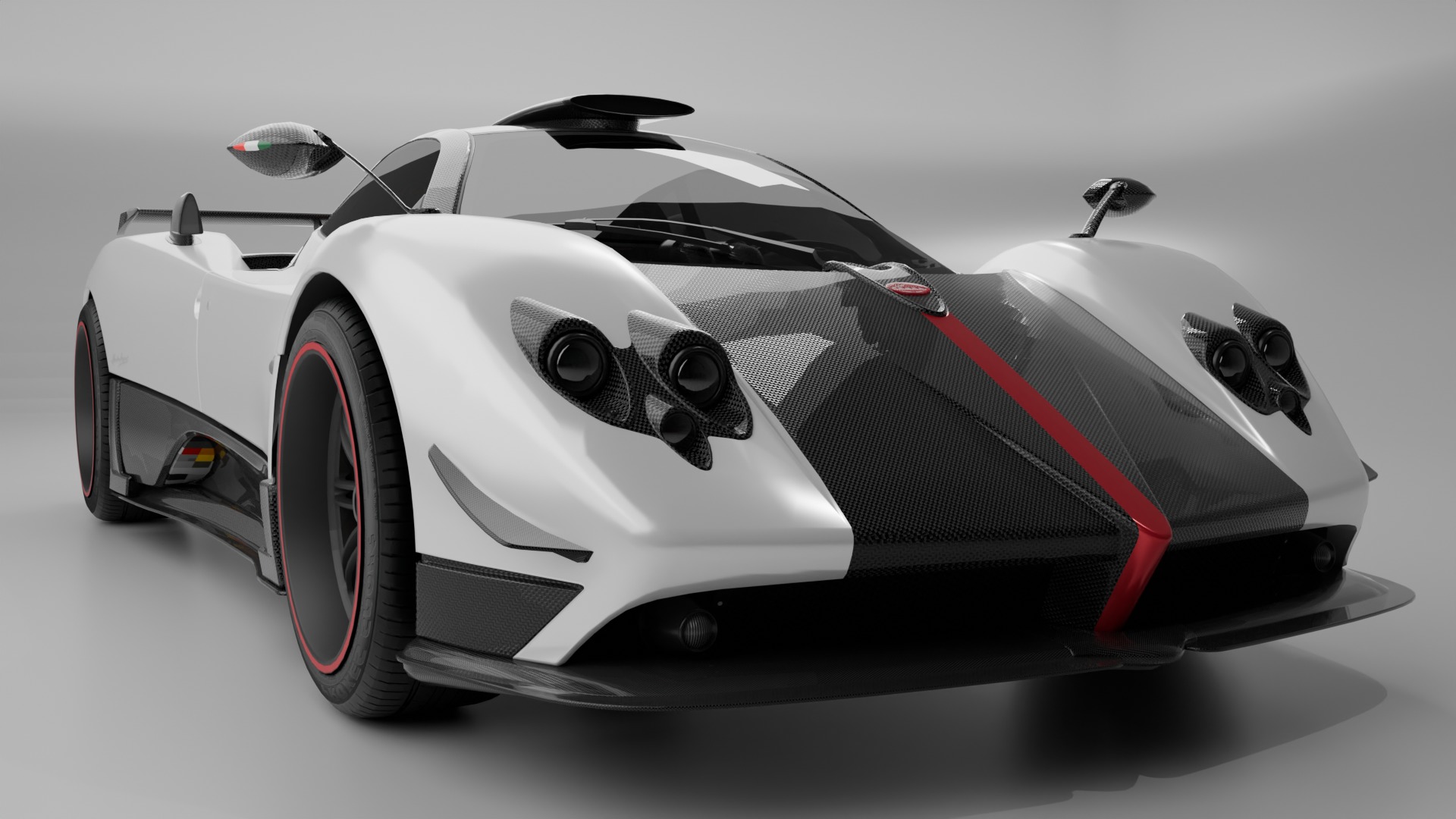 Pagani Zonda Cinque Low-poly 3D model_32